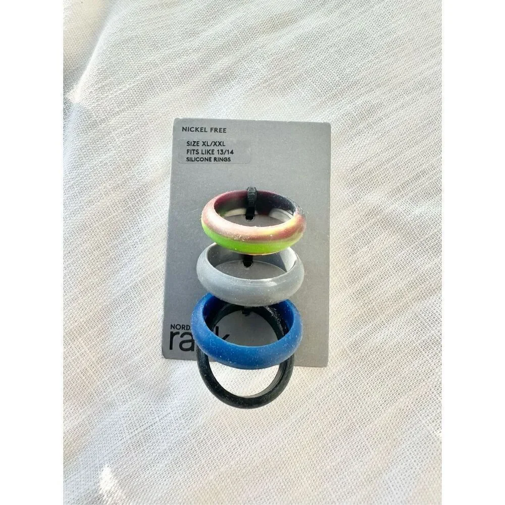 Men’s multicolor silicone workout rings